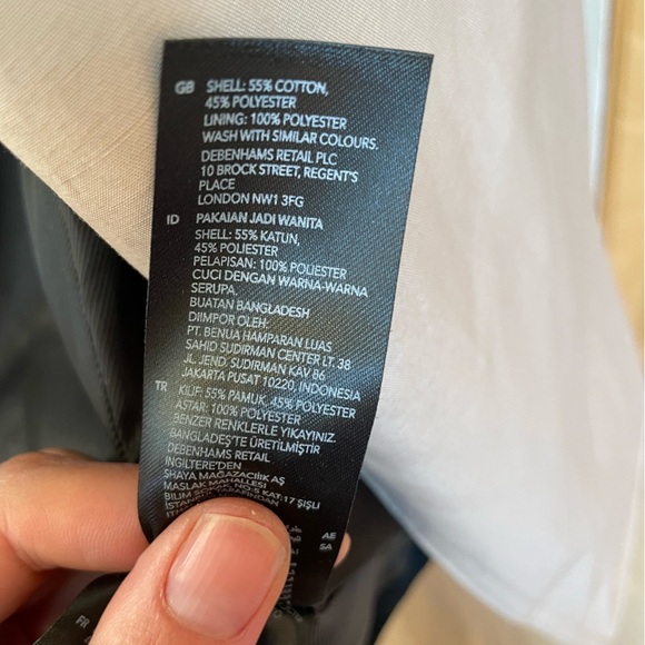 Principles 2 Tone Black and Tan Trench Coat Size 12 UK 6 US - Picture 7 of 8